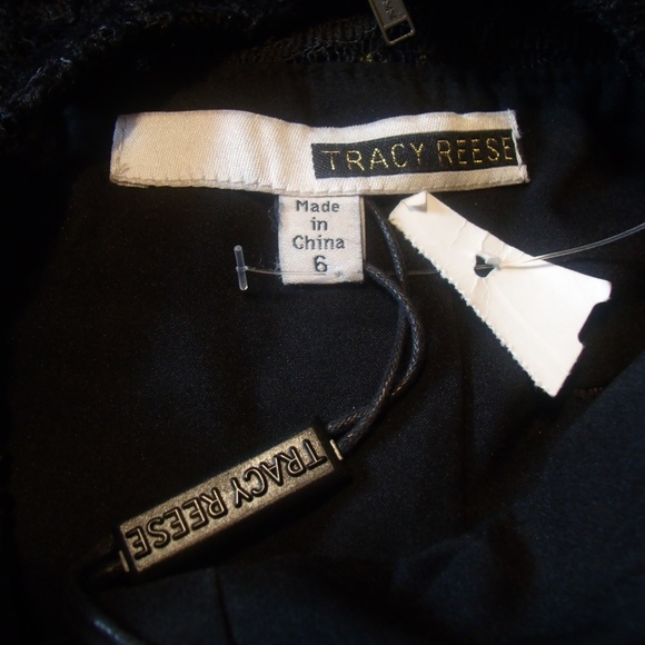 Tracy Reese Illusion Lace Leather Black/Tan  Dress - Picture 4 of 7